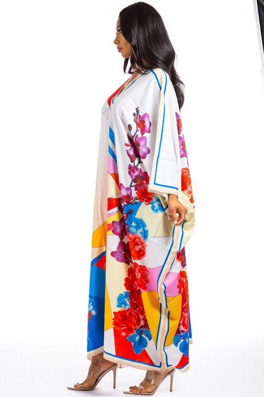 COLORFUL KIMONO MAXI DRESS