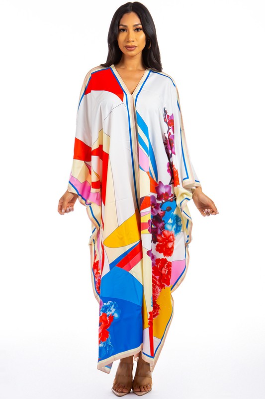 COLORFUL KIMONO MAXI DRESS