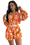 ORANGE MULTI TWO PIECE SHORT SET