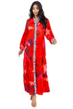 RED CAMO LONG MAXI  DRESS