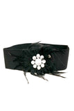 Jewel and Fur Elastic Waist Belt