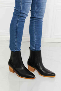 MMShoes Love the Journey Stacked Heel Chelsea Boot in Black