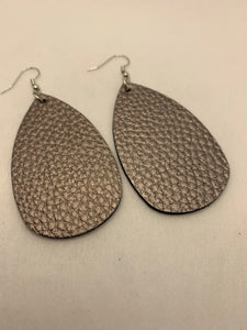 Leather Tear Drop Earring