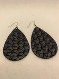 Leather Tear Drop Earring