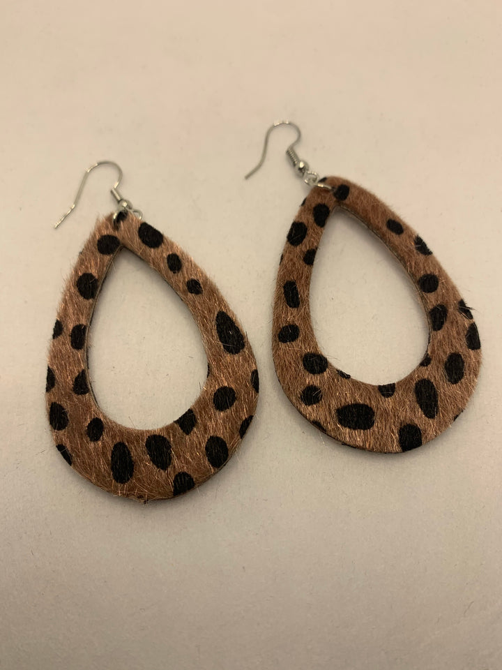 Animal Print Tear Drop Earrings