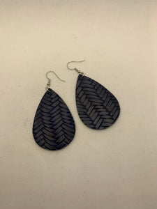 Leather Tear Drop Earring