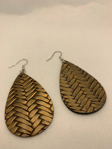 Leather Tear Drop Earring