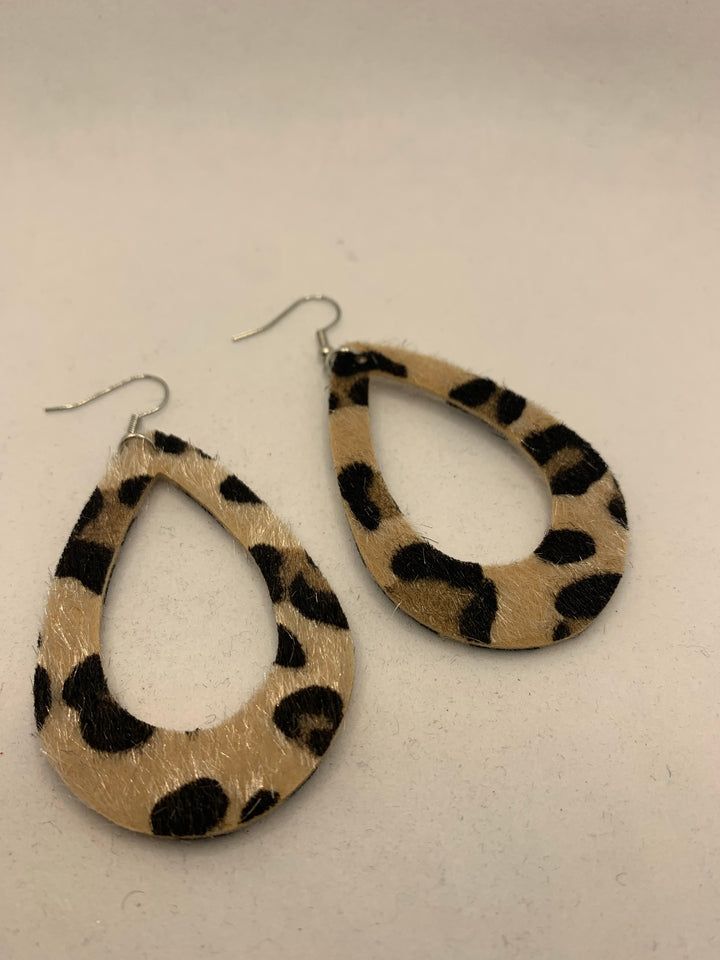 Animal Print Tear Drop Earrings