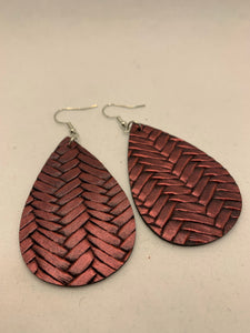 Leather Tear Drop Earring