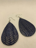 Leather Tear Drop Earring