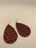 Leather Tear Drop Earring